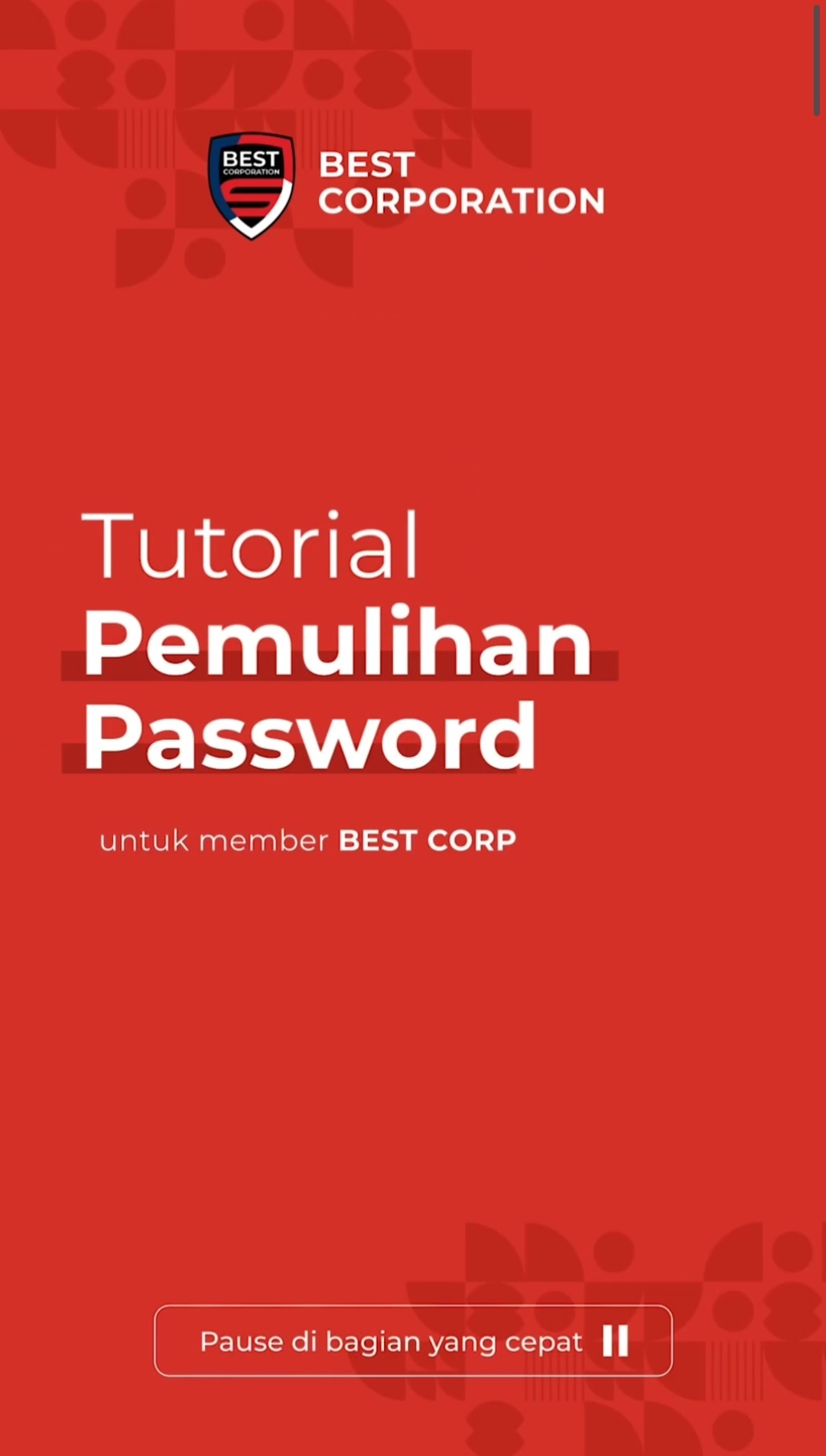 Tutorial Pemulihan Password untuk Member Best Corp