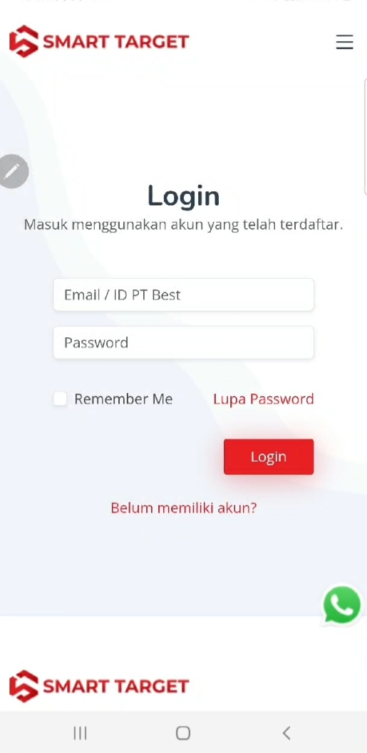 Tutorial Login Aplikasi SMART TARGET